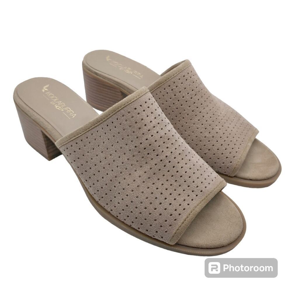Koolaburra by UGG Raychel Suede Retro Block Heel Slip-On Mules Sz 10